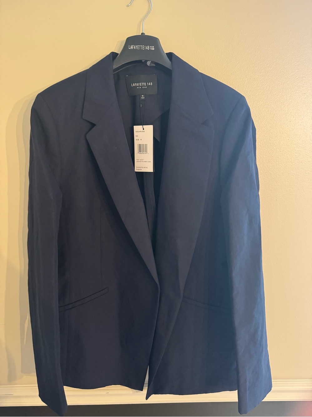 Lafayette 148 New York Navy Linen Women's Blazer